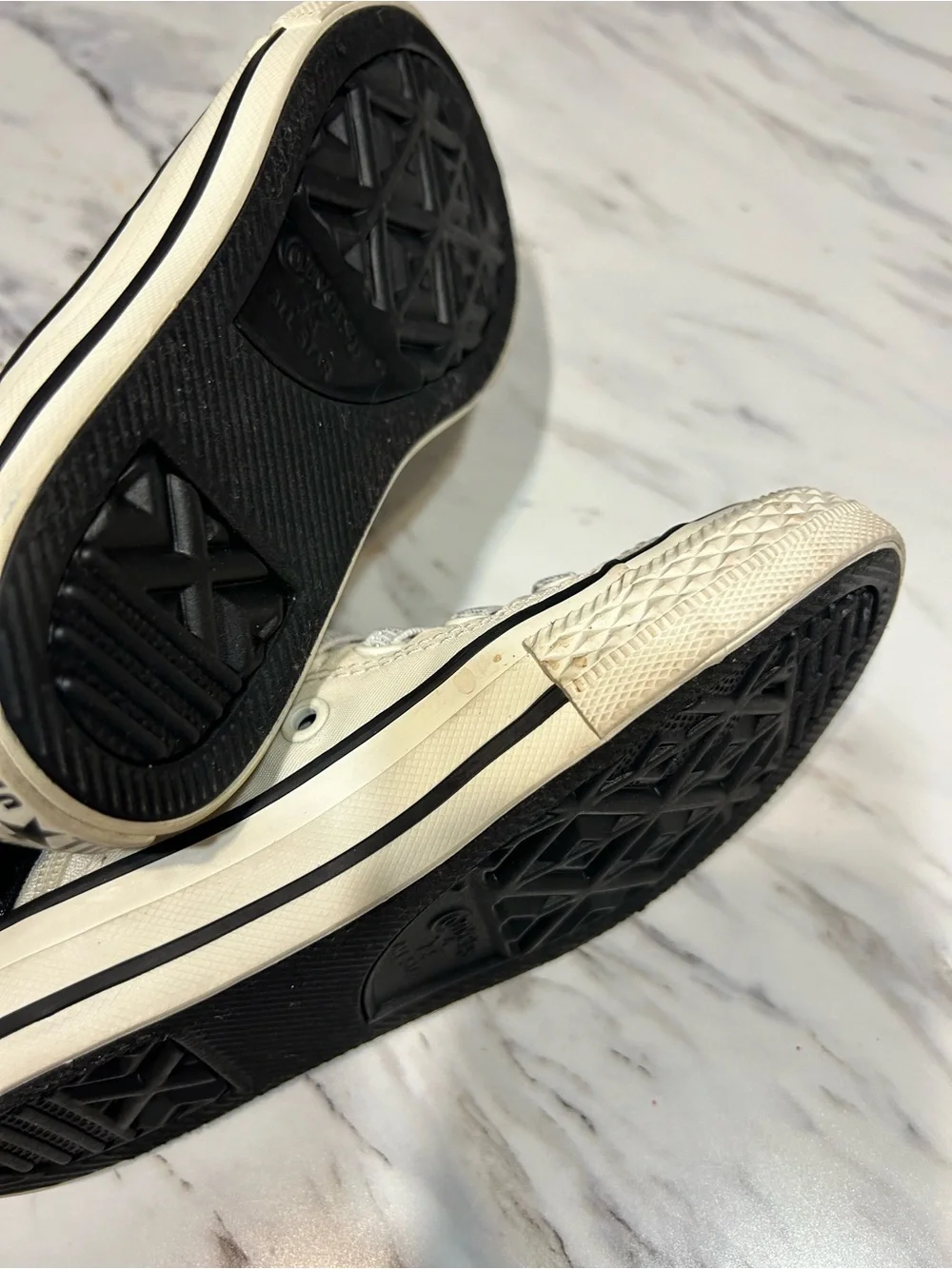 Converse Kids High-Top Sneakers in Beige and Black